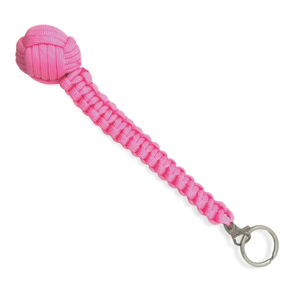Blush Guardian Discreet Safety Monkey Fist Keychain - Light Pink Paracord