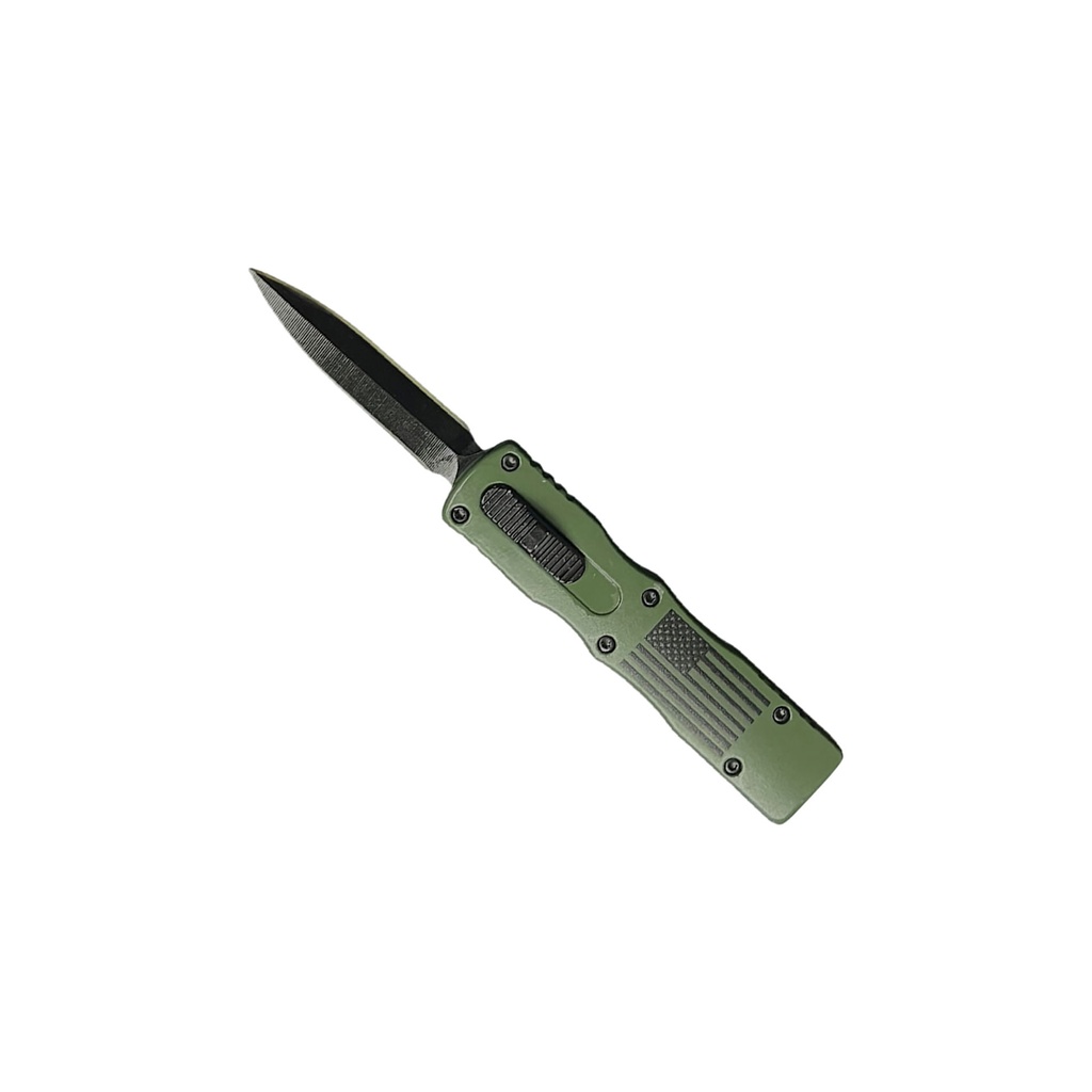 Liberty Slide Double-Action Micro OTF Knife - Green Flag