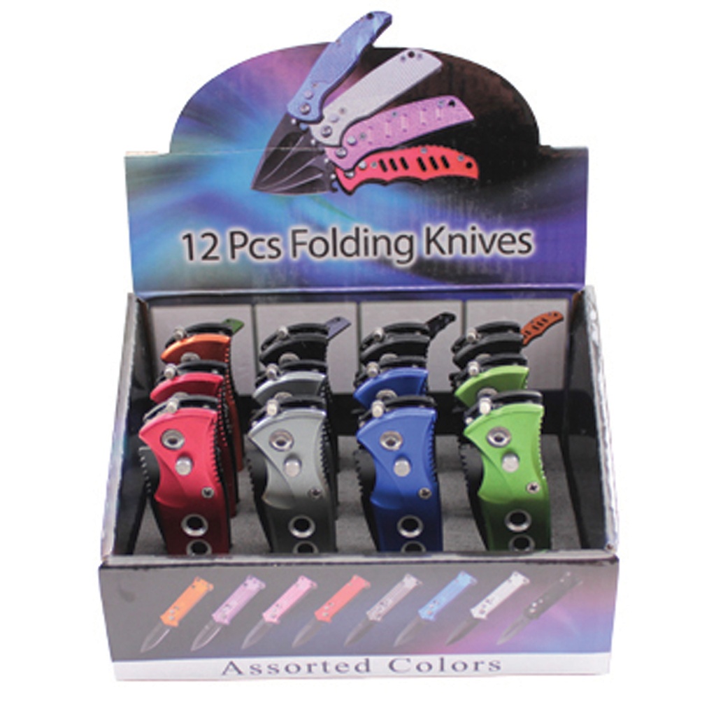 Spectrum-Compliant Push-Button Automatic Knives - Assorted Colors