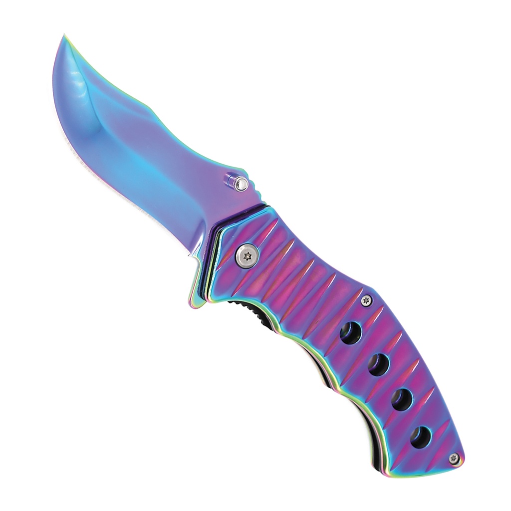 Spectrum-Shift Quick-Deploy Spring Assisted Knife - Rainbow