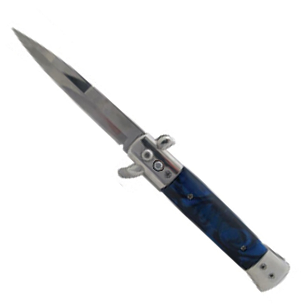 Azure Bolster Heritage Stiletto Switchblade - Blue