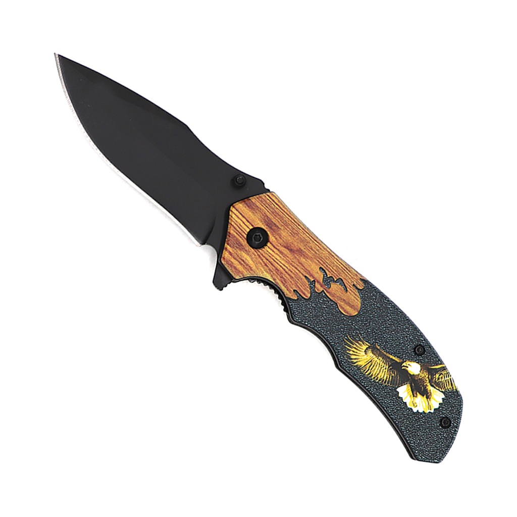Eagle Crest Quick-Deploy Spring Assisted Knife - Wood Grain