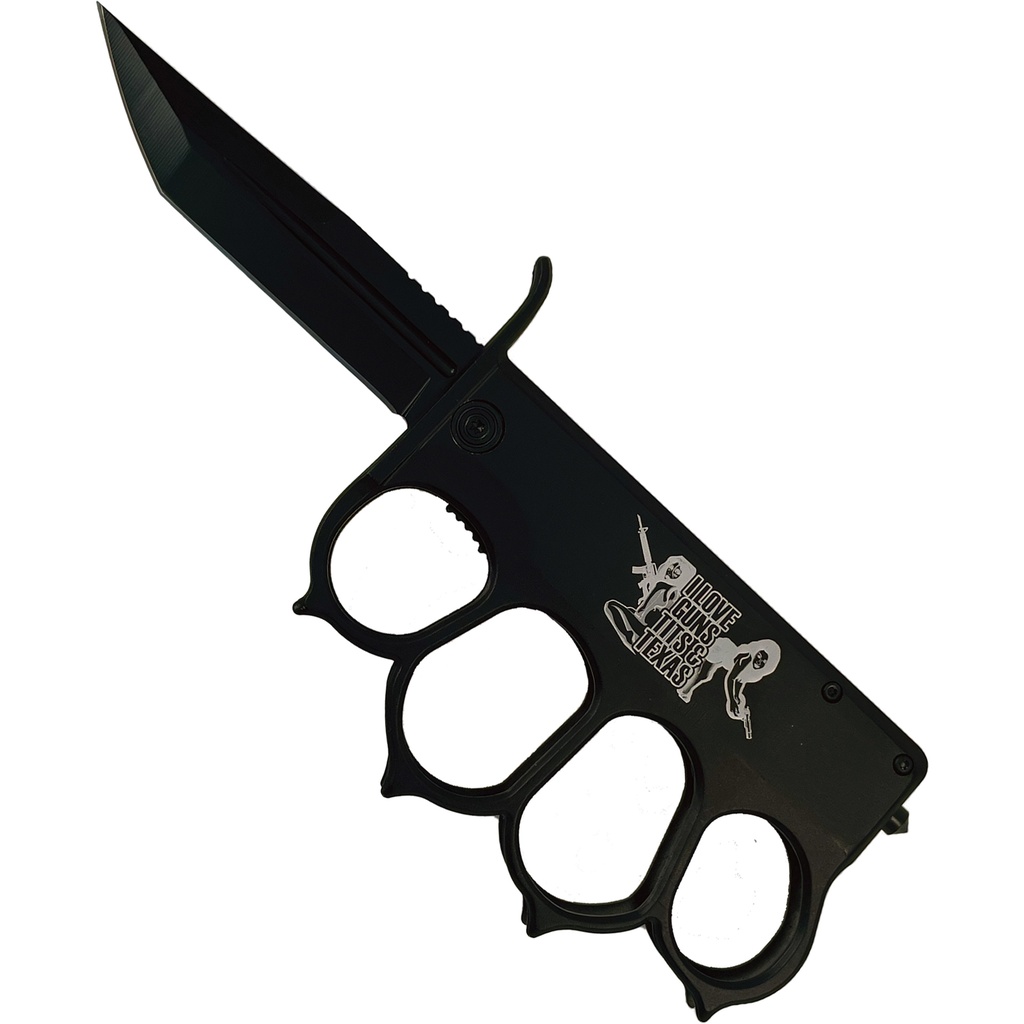 Lone Star Barricade Assisted Trench Knife - Matte Black