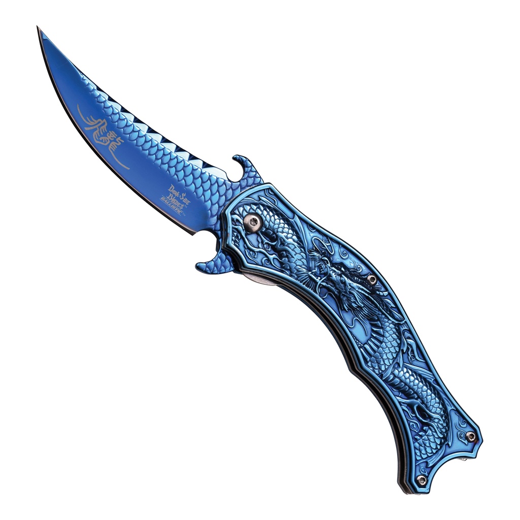 Azure Dragon Quick-Deploy Spring Assisted Knife - Blue