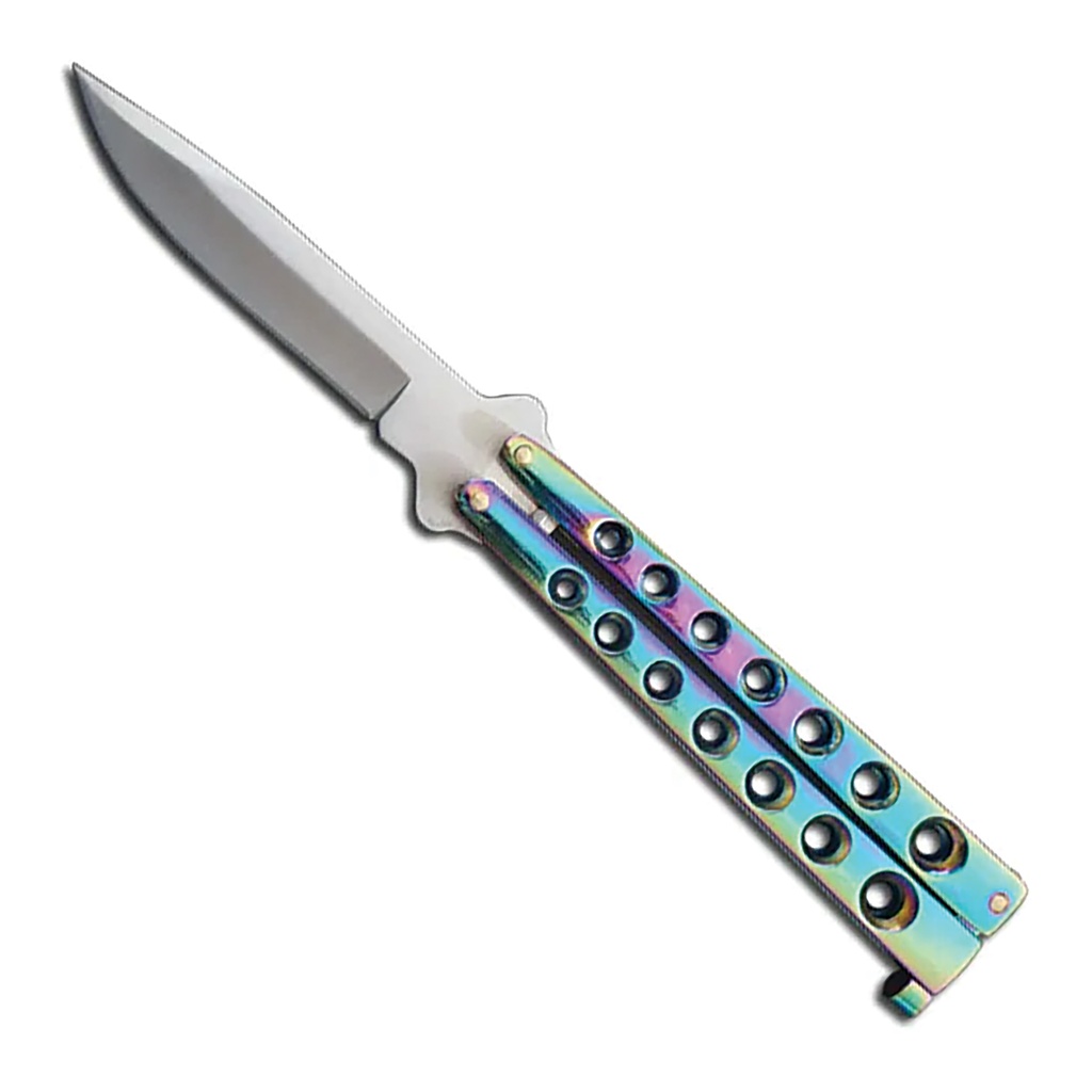 Prism Port Performance Butterfly Knife - Rainbow Steel