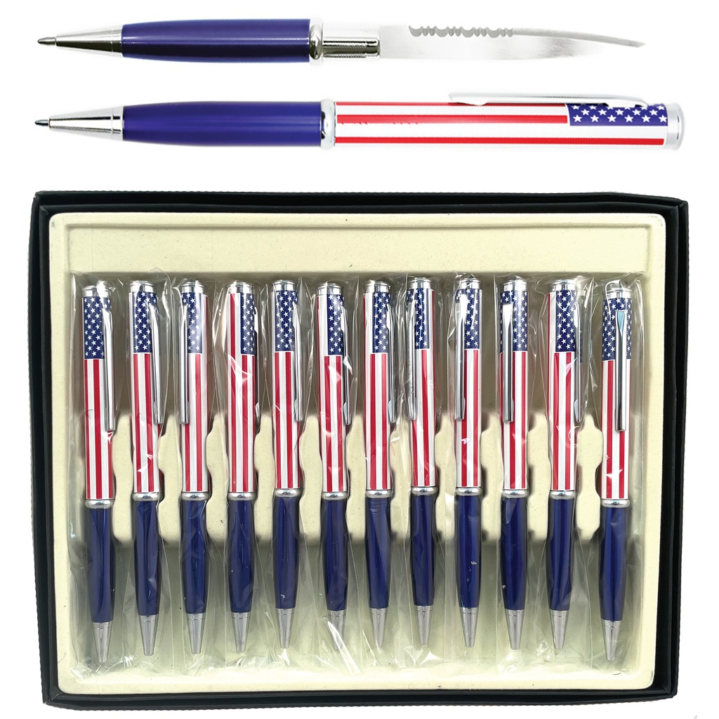 Stars & Stripes Covert Display Pen Knife - USA Flag