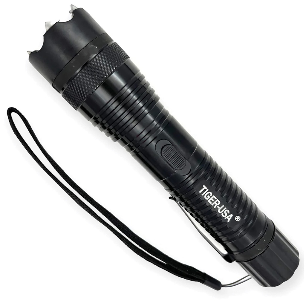 Midnight Sentinel Dual-Force Stun Gun Flashlight - Black Aluminum