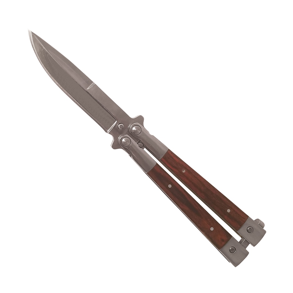 Mirrorwood Gentleman Precision Butterfly Knife - Wood Inlays