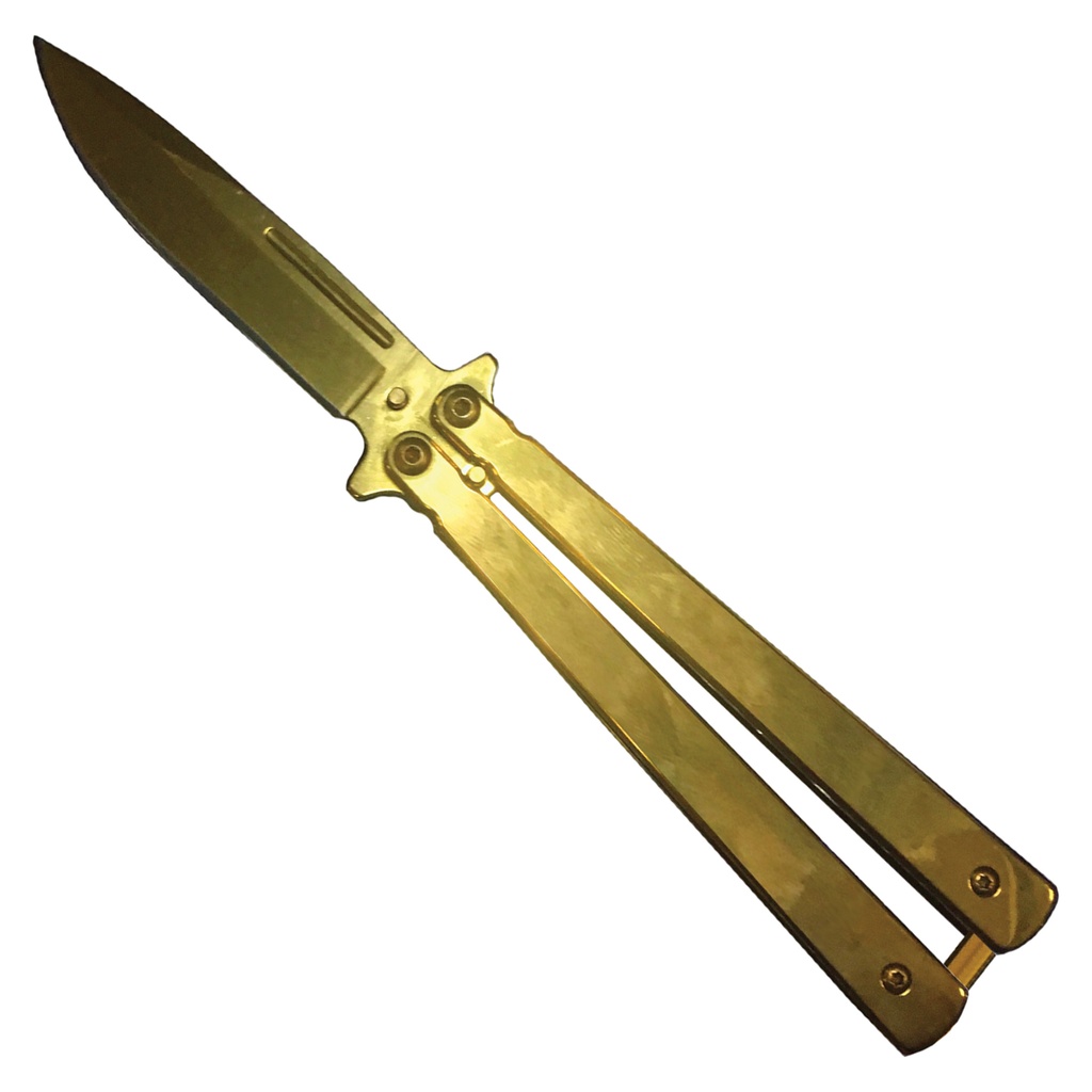 Auric Flow Smooth-Handle Butterfly Knife - Gold