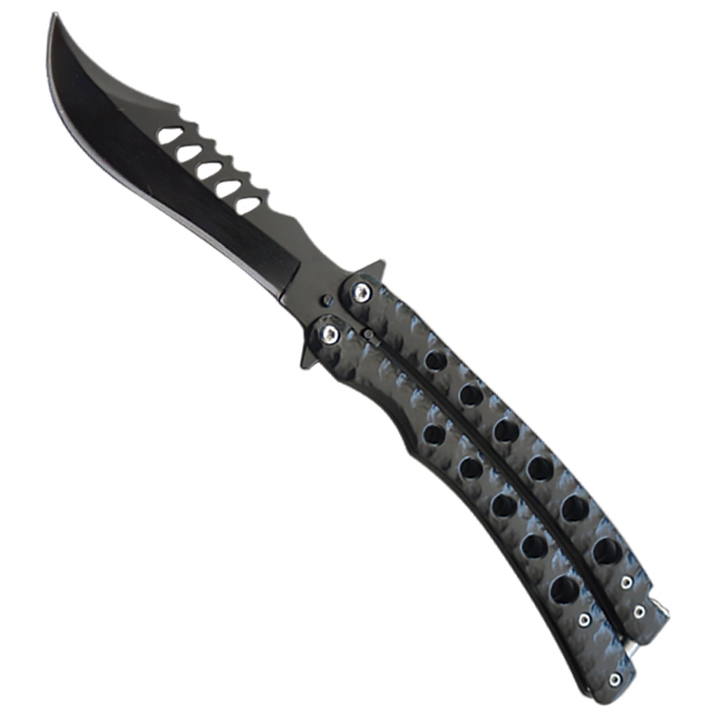 Shadowline Tactical Recurve Balisong Knife - Matte Black