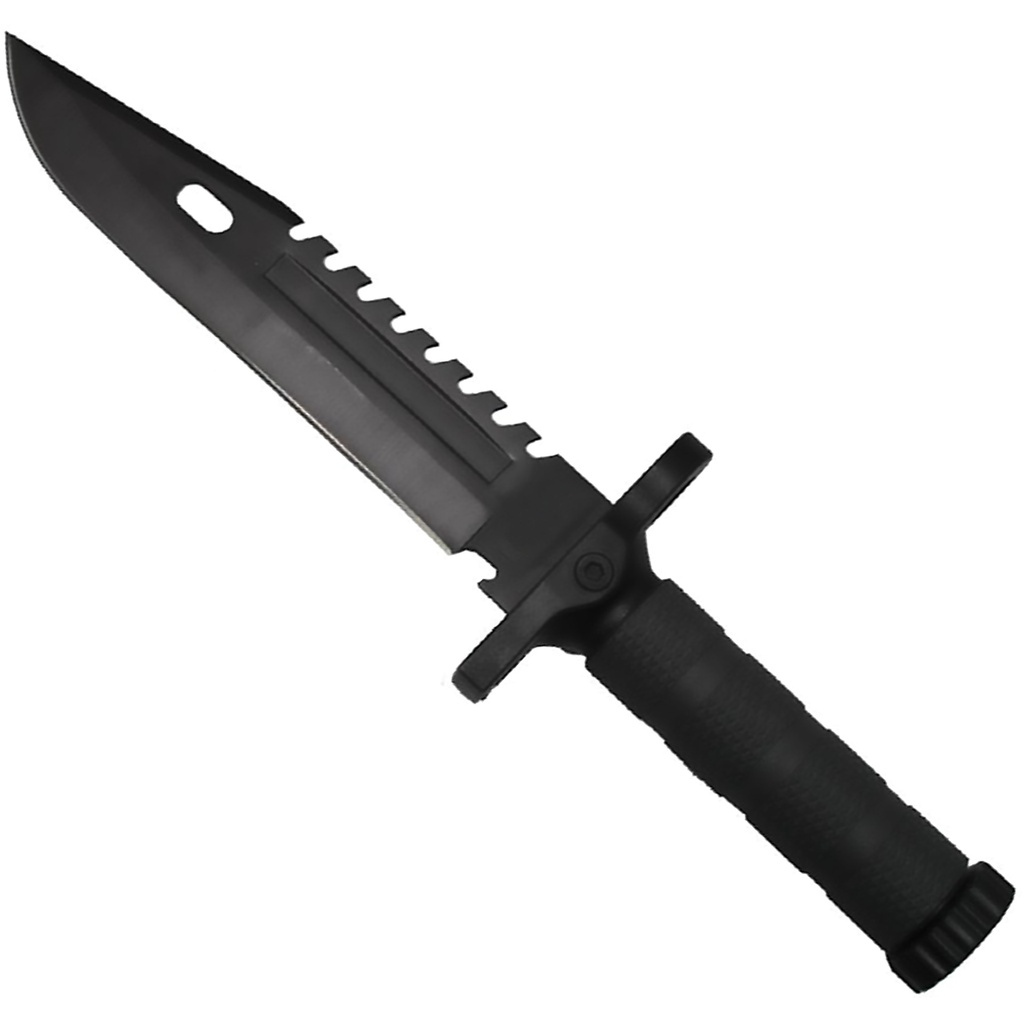 Stealth Ridge Full-Tang Tactical Fixed Blade Knife - Matte Black