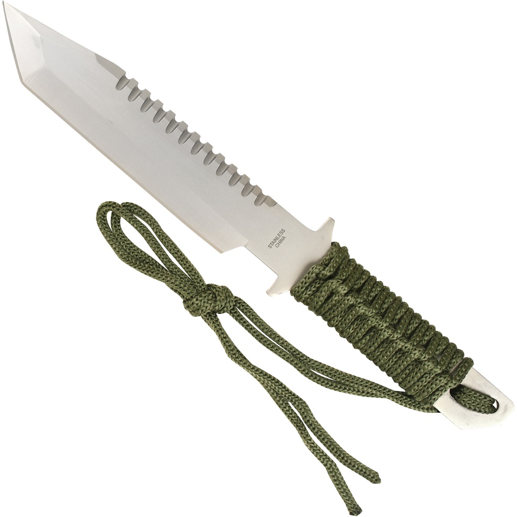 Ranger Ember Full-Tang Survival Knife - Military Green Cord