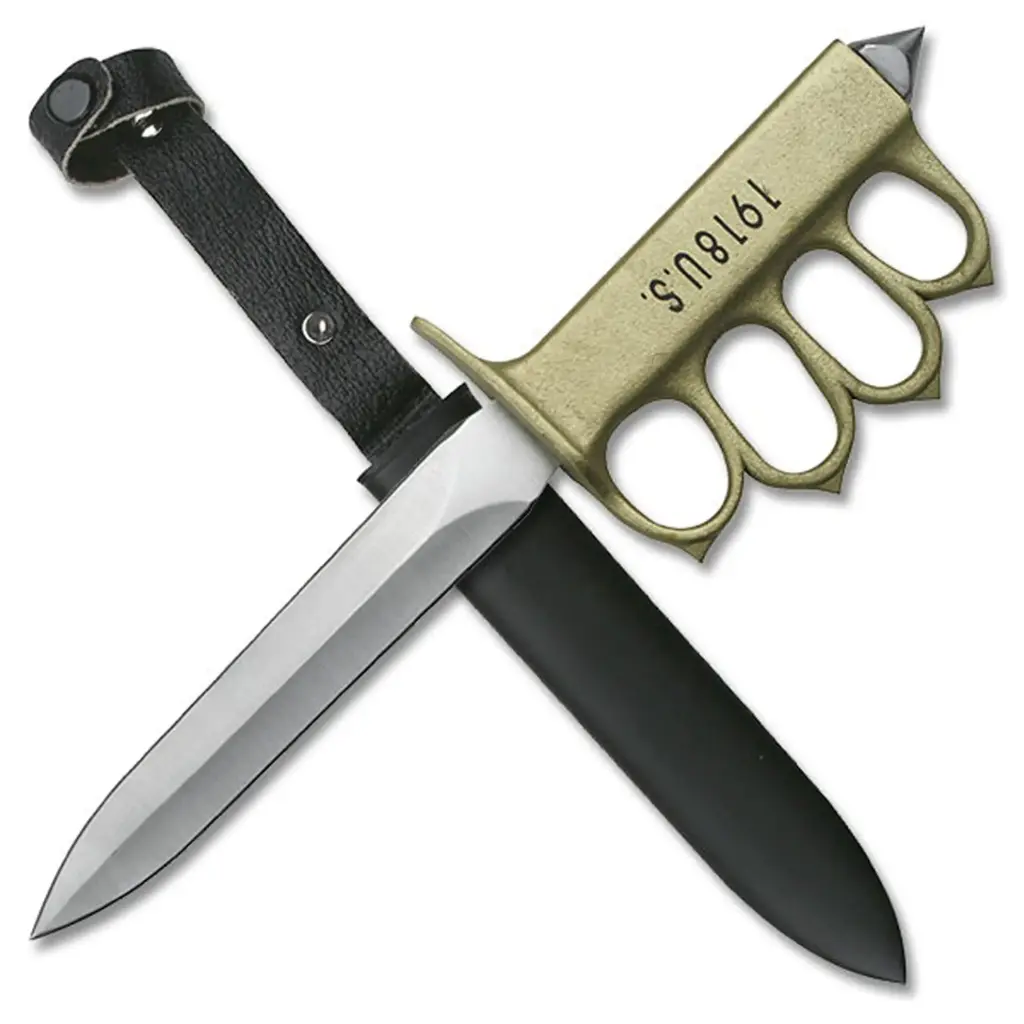 1918 Revival Skull-Guard Trench Knife - Brass