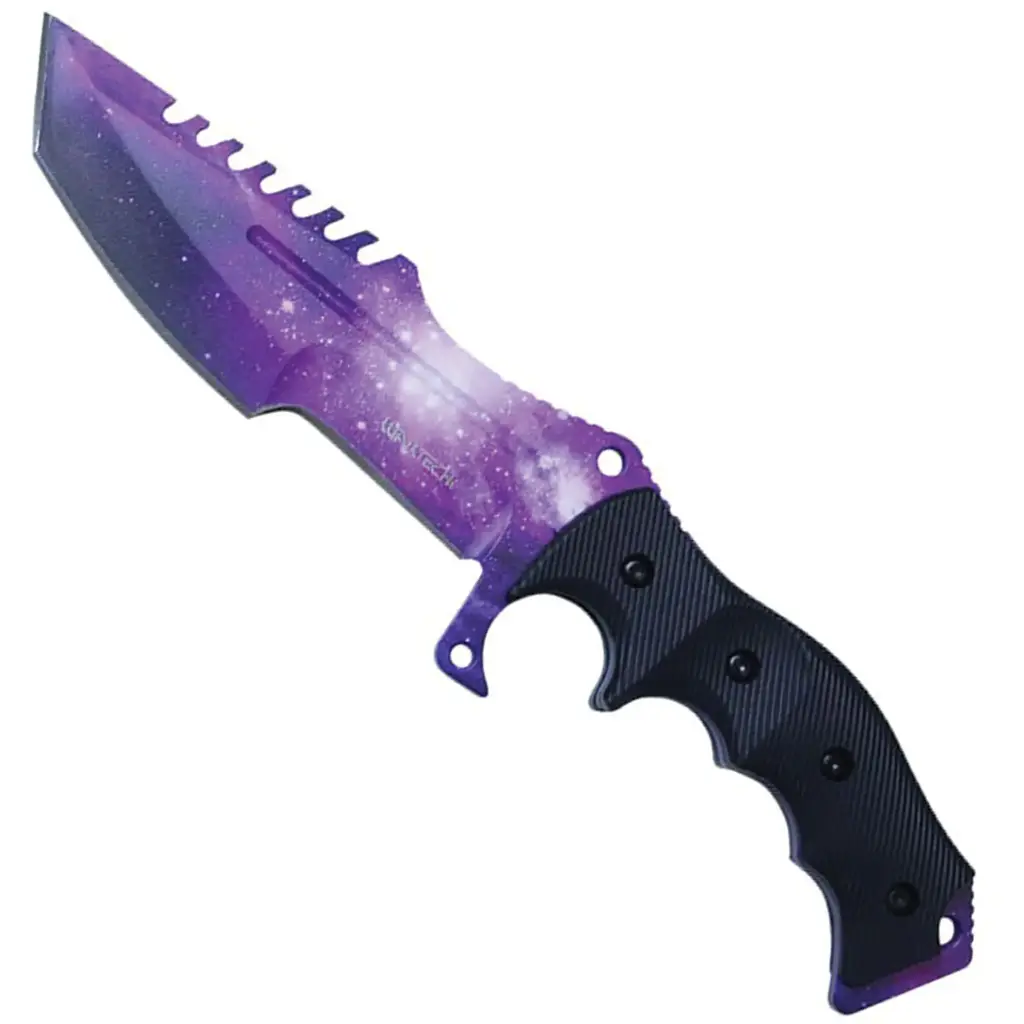 Nebula-Edge Full-Tang Tanto Fixed Blade Knife - Galaxy Purple