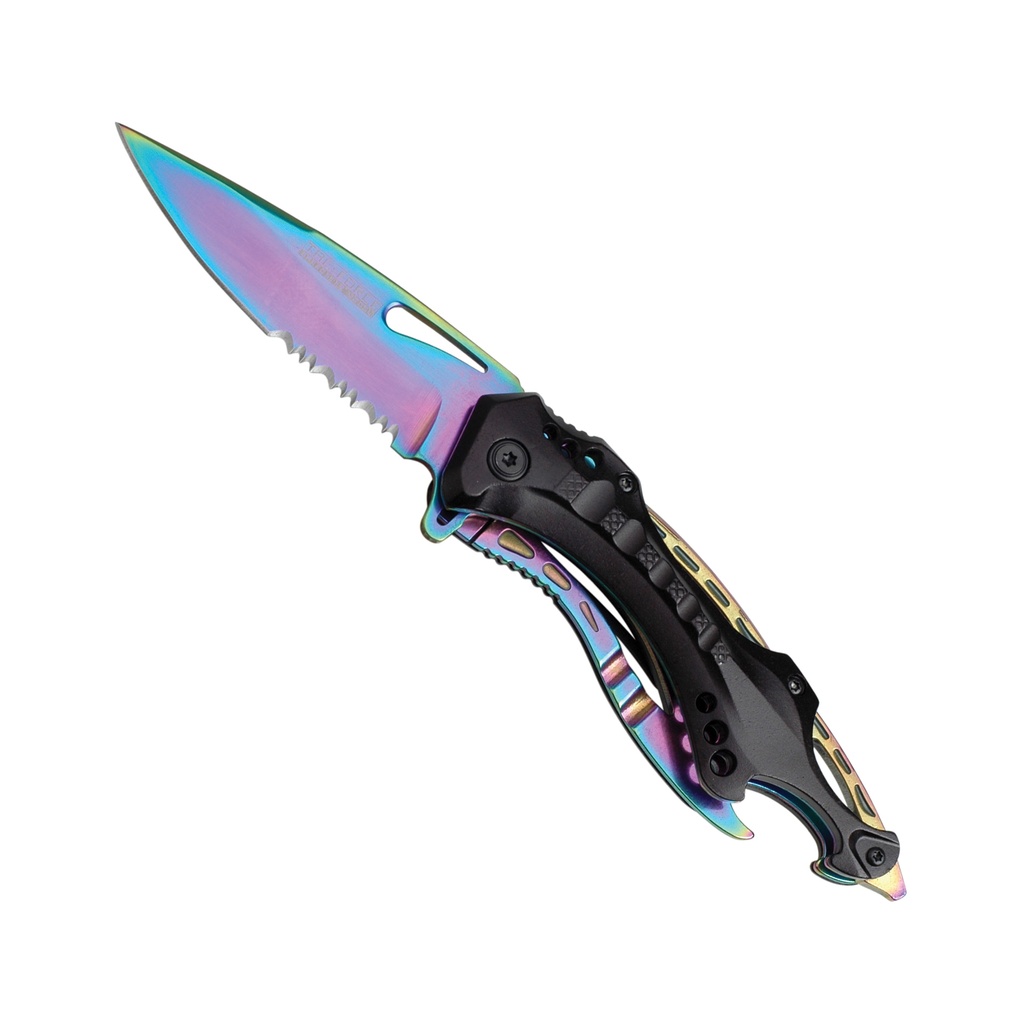 Aurora Opener Spring-Assisted Pocket Knife - Rainbow Blade