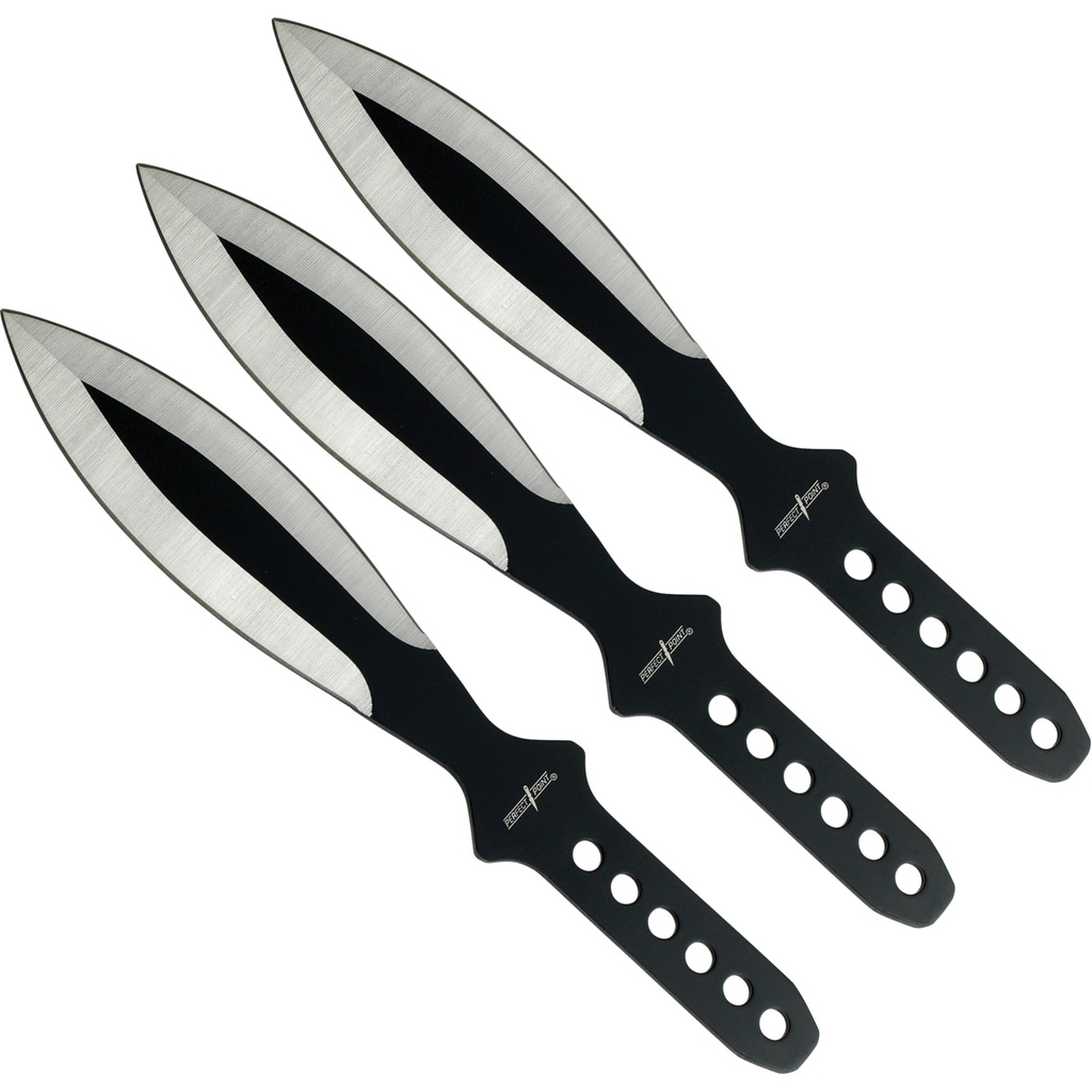 Void-Ring Tri-Balance Throwing Knife Set - Matte Black