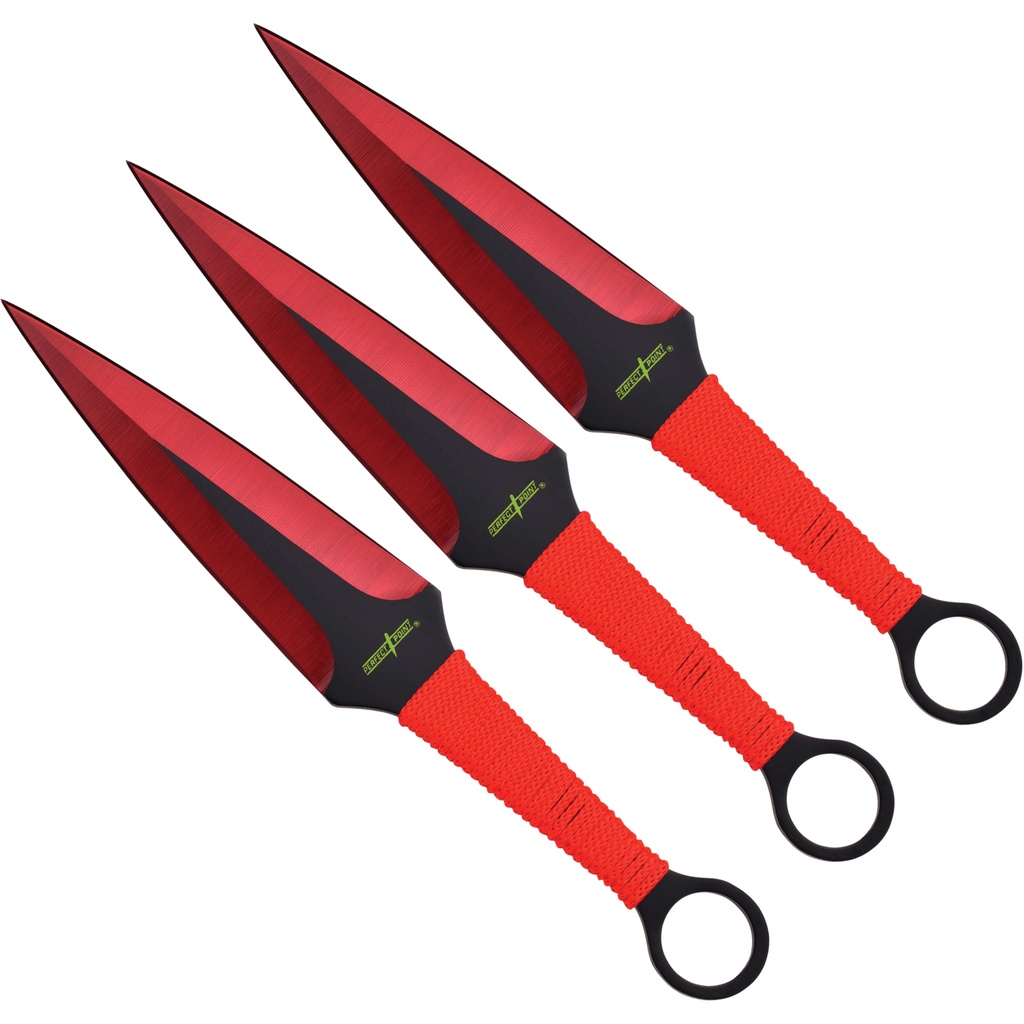 Redline Rhythm Balanced Throwing Knife Set - Red Cord