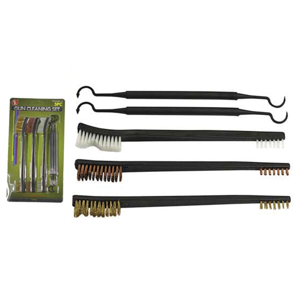 Tri-Media Precision Gun Cleaning Brush Kit - Black Handle