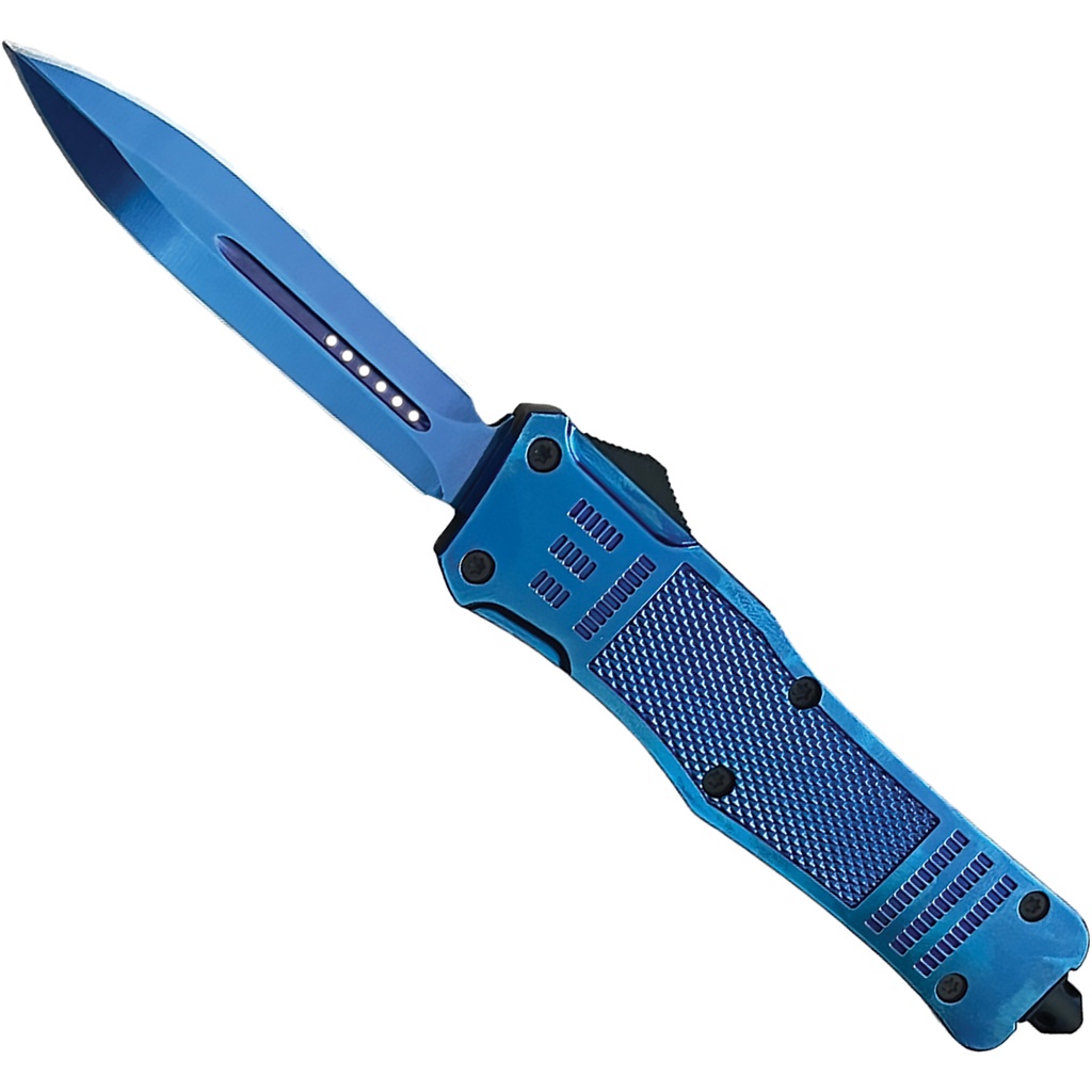 Azure Guardian Double-Action OTF Knife - Blue Titanium