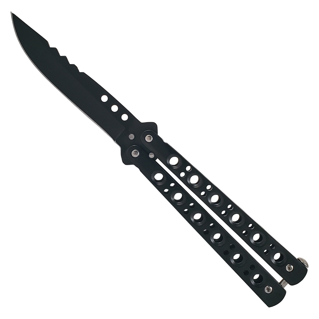Shadow Lattice Flip-Ready Butterfly Knife - Matte Black