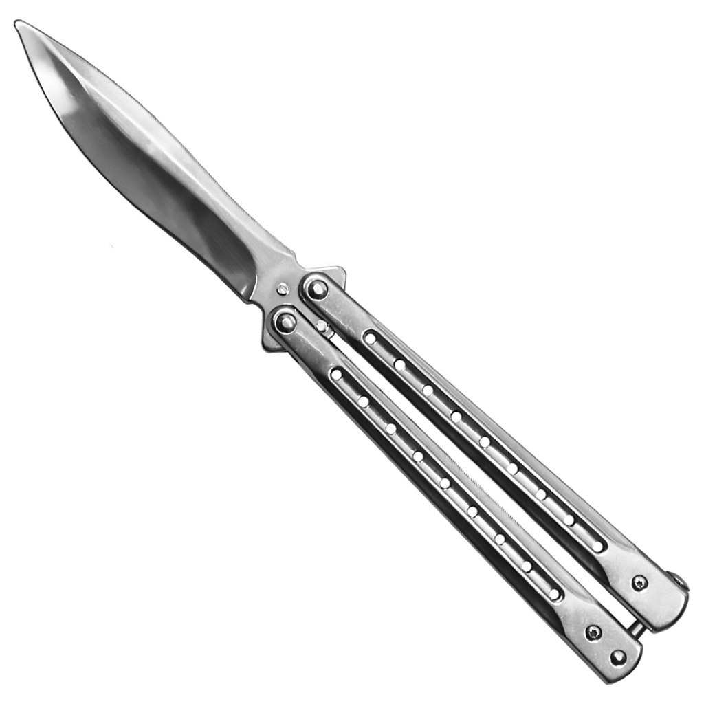 Whisperwing Curve-Control Balisong Trainer - Silver Steel