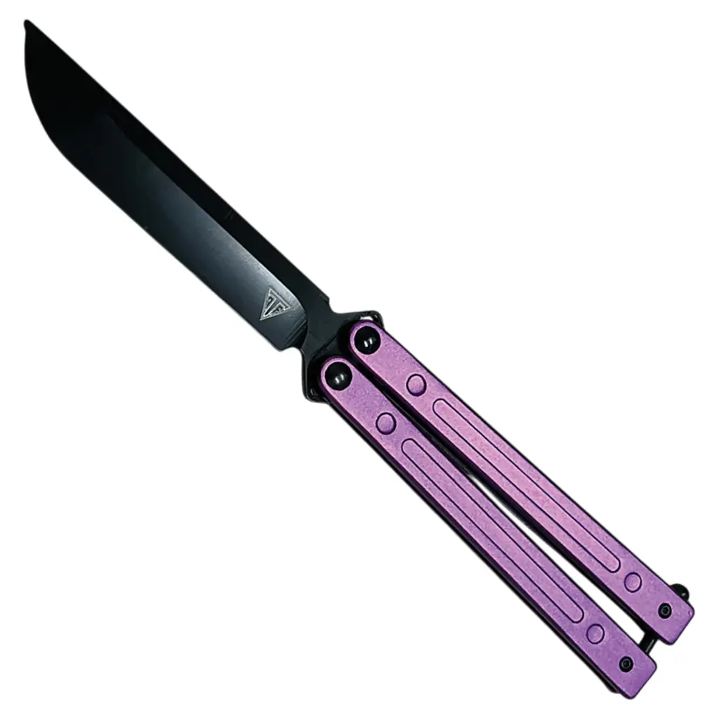 Stealth Orbit Ball-Bearing Butterfly Knife - Purple Aluminum