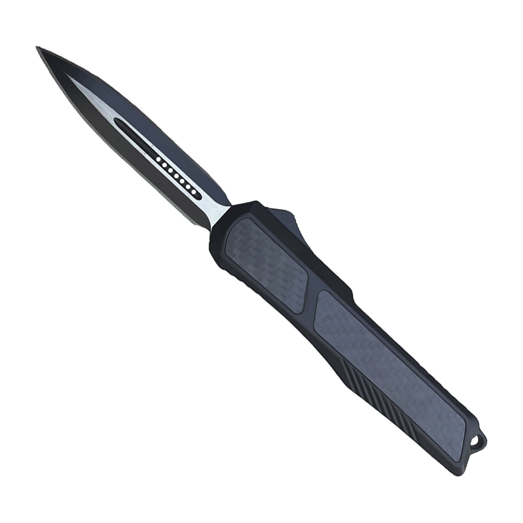 Stealth Guardian Double-Action OTF Knife - Carbon Fiber Black