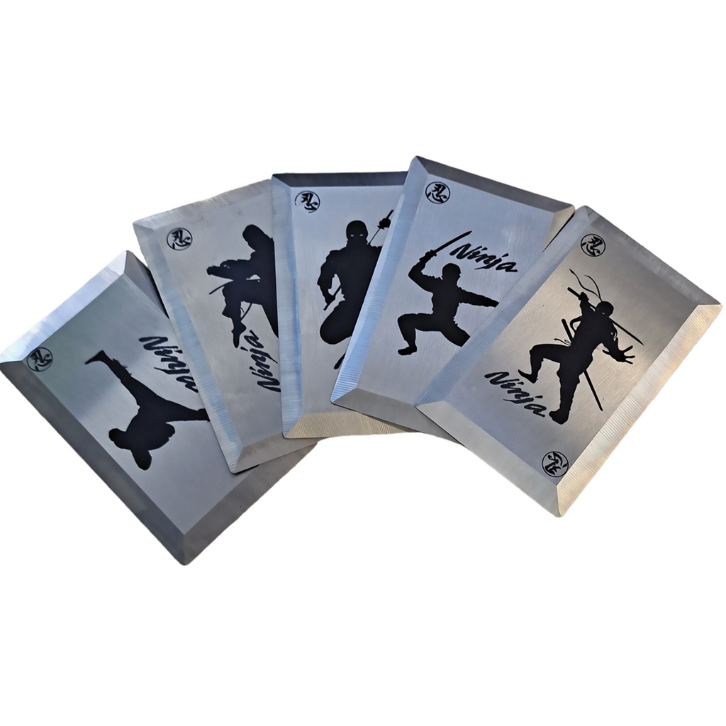 Shadow Silhouette Stealth-Edge Throwing Cards - Silver Finish