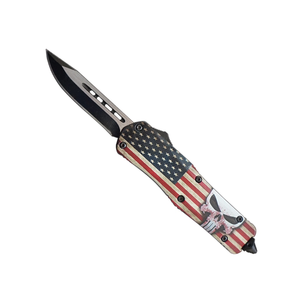 Patriot Punisher Slide-Action OTF Knife - USA Flag