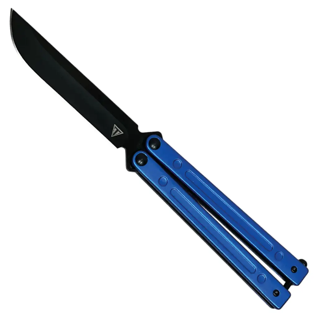 Azure Glide Bearing-Balanced Butterfly Knife - Blue Aluminum