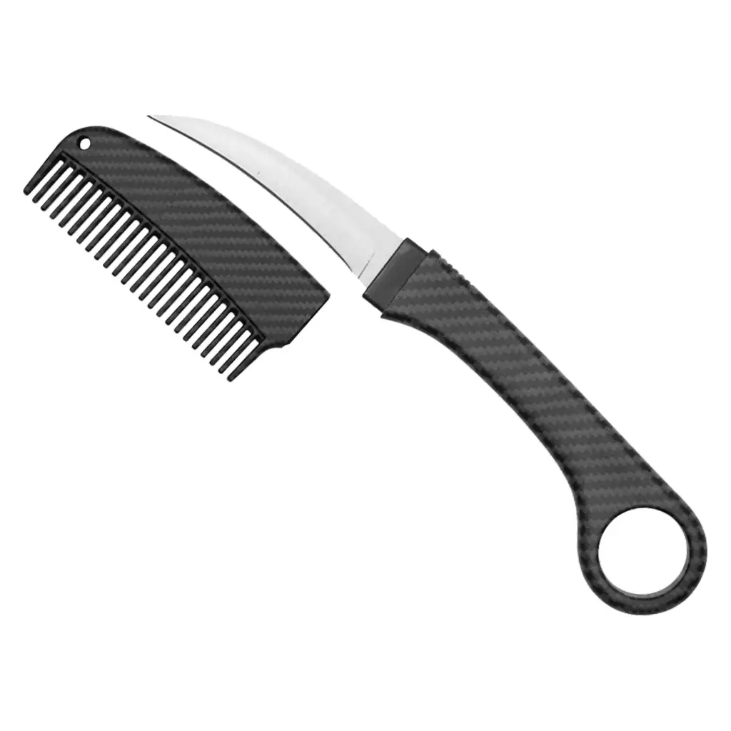 Carbon Weave Karambit-Ring Comb Knife - Carbon Fiber