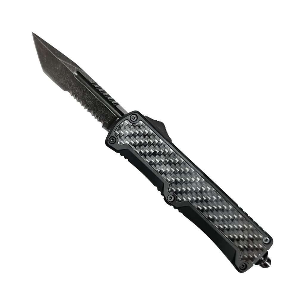 Carbon-Weave Strike Tactical OTF Knife - Carbon Fiber Black