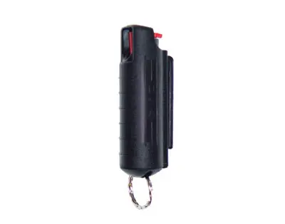 Guardian Shell Quick-Access Pepper Spray Keychain - Black Hardshell