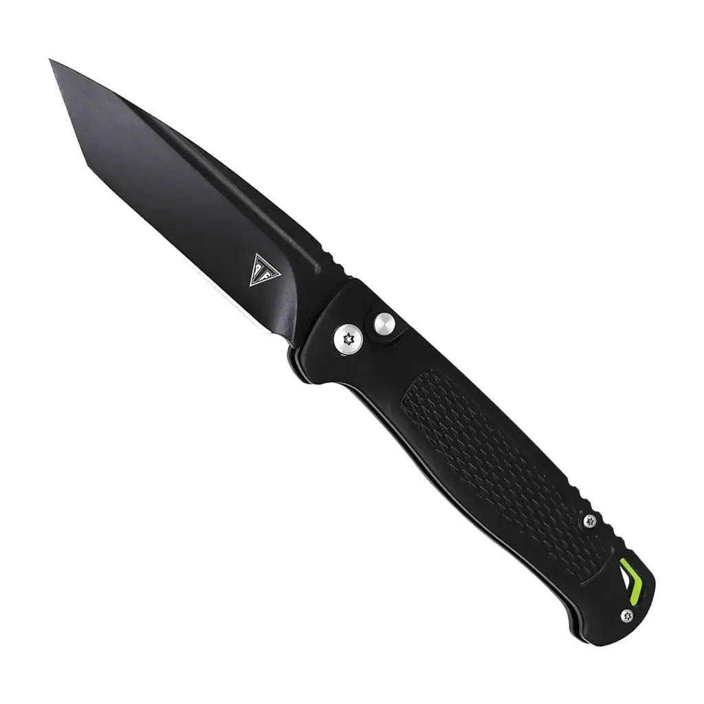 Signal Shadow Rapid-Deploy Tanto Automatic Knife - Black Aluminum