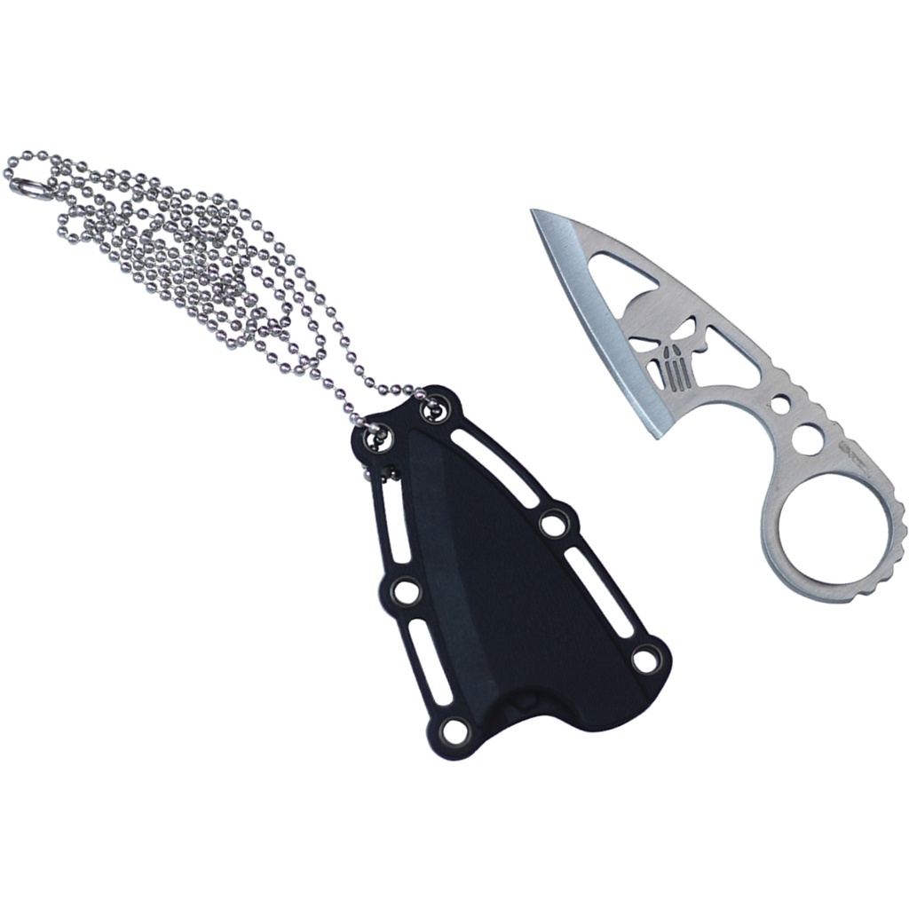 Skull Spine Micro Neck Knife - Silver