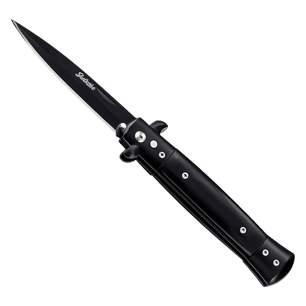 Blackout Milano Quick-Deploy Stiletto Automatic Knife - Midnight Black