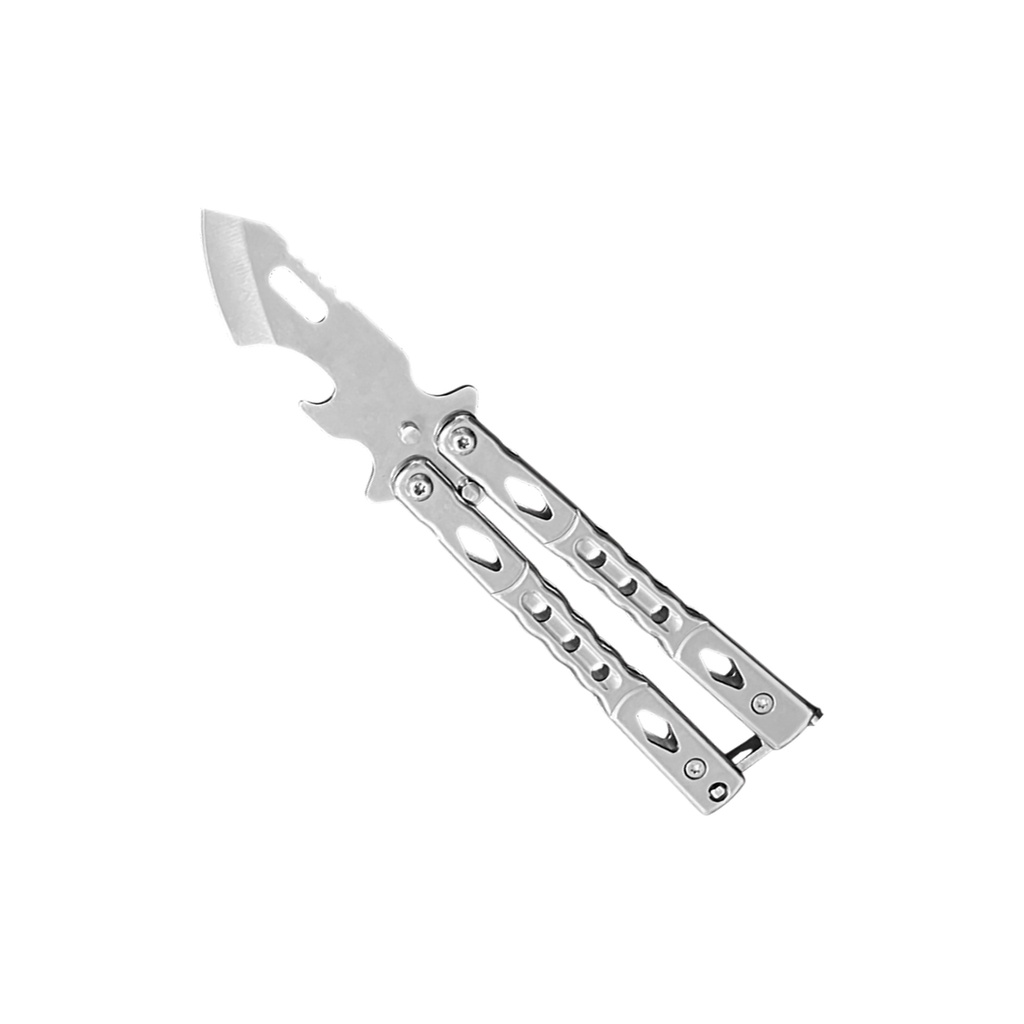 Bar-Flip Integrated Opener Butterfly Knife - Stainless Steel