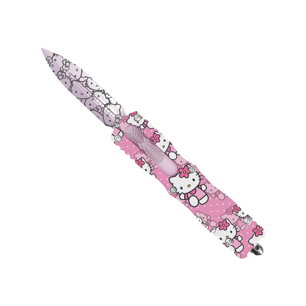 Playful Precision Front-Slide OTF Knife - Pink Aluminum
