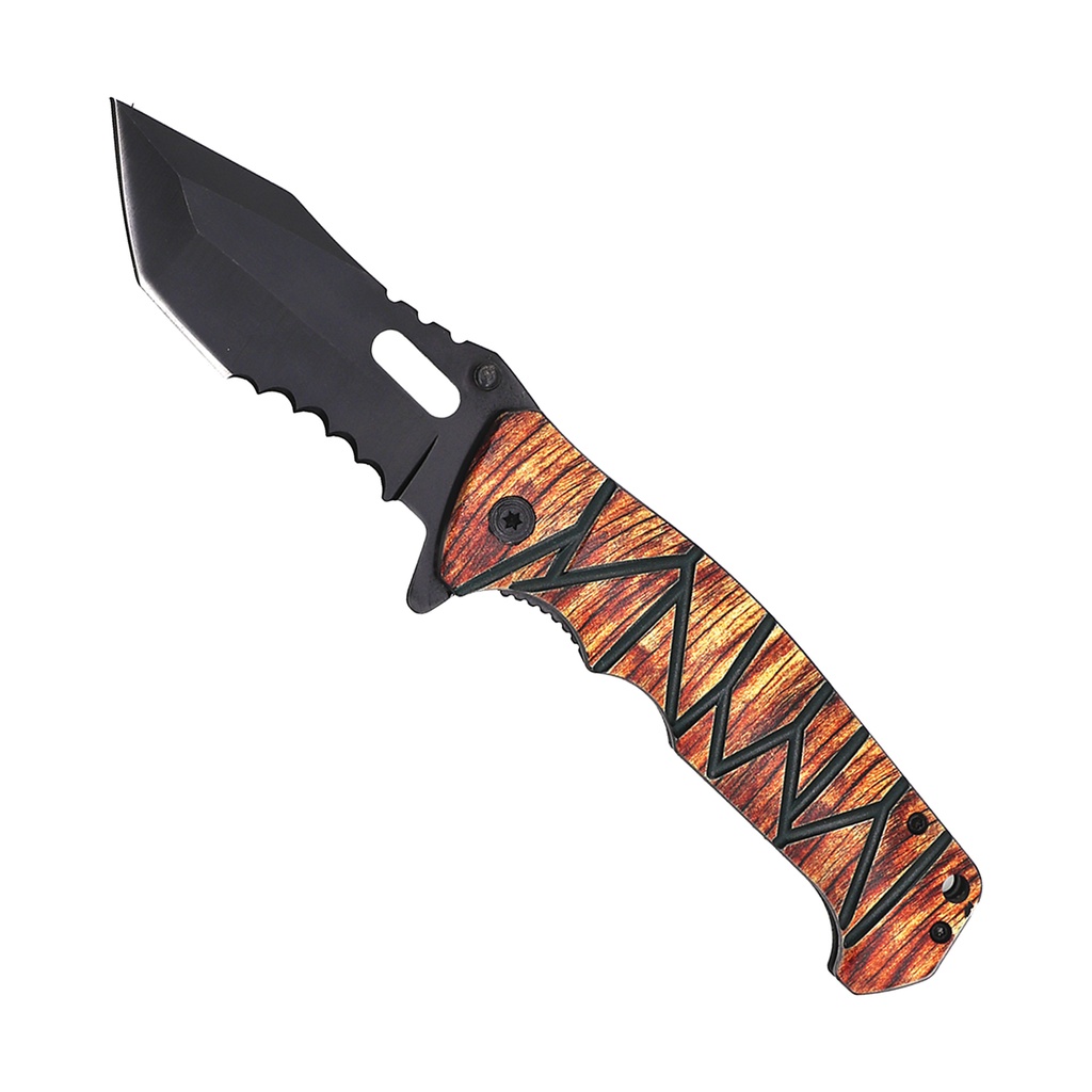 Heritage Grain Quick-Deploy Assisted Opening Knife - Wood Look