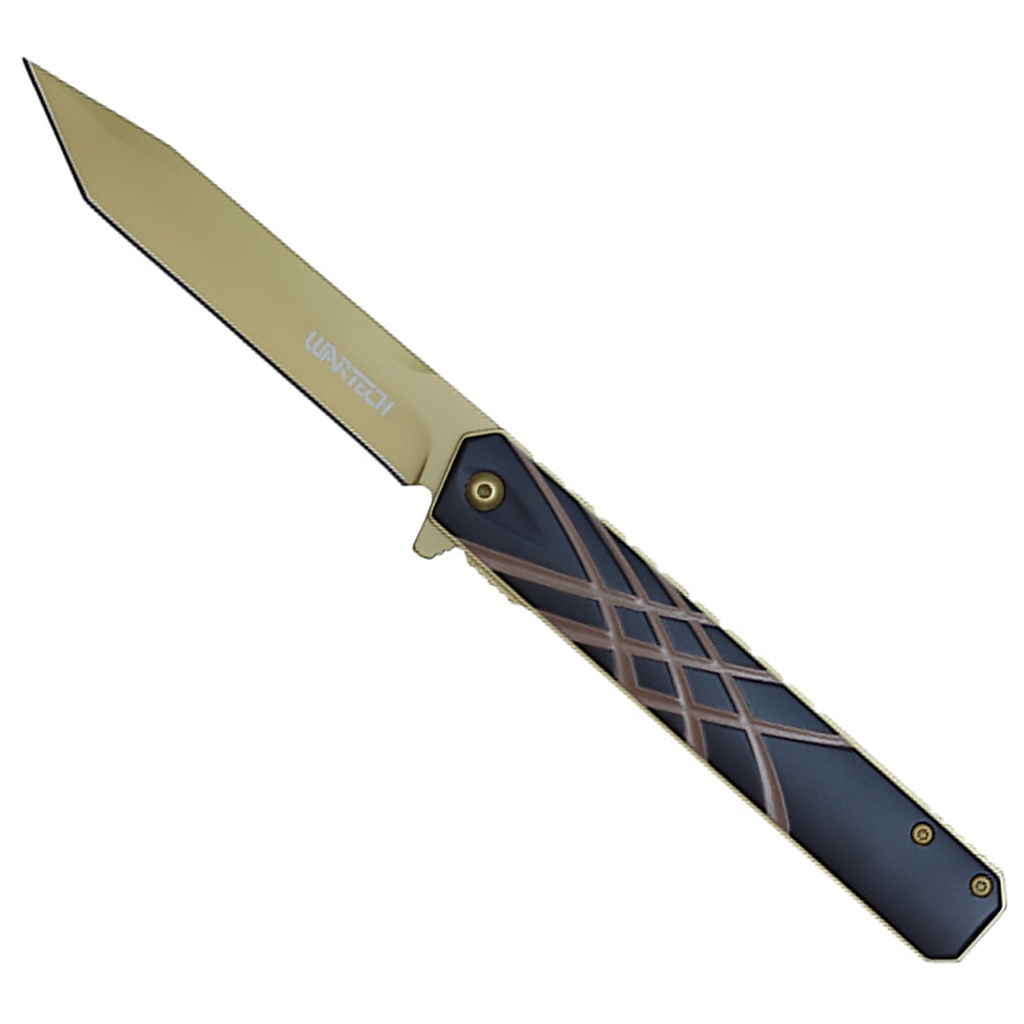 Golden Guardian Rapid-Deploy Spring-Assisted Tanto - Gold Blade