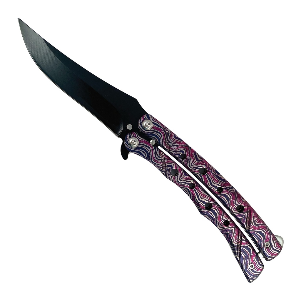 Kaleidoscope Vortex Butterfly Knife - Dazzling Steel