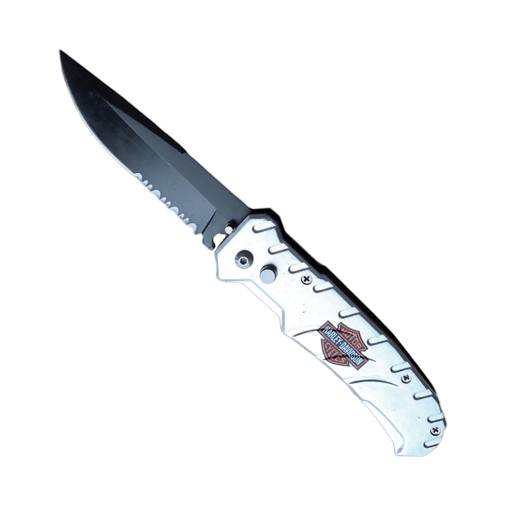 Hardline Monochrome Quick-Deploy Automatic Knife - Silver