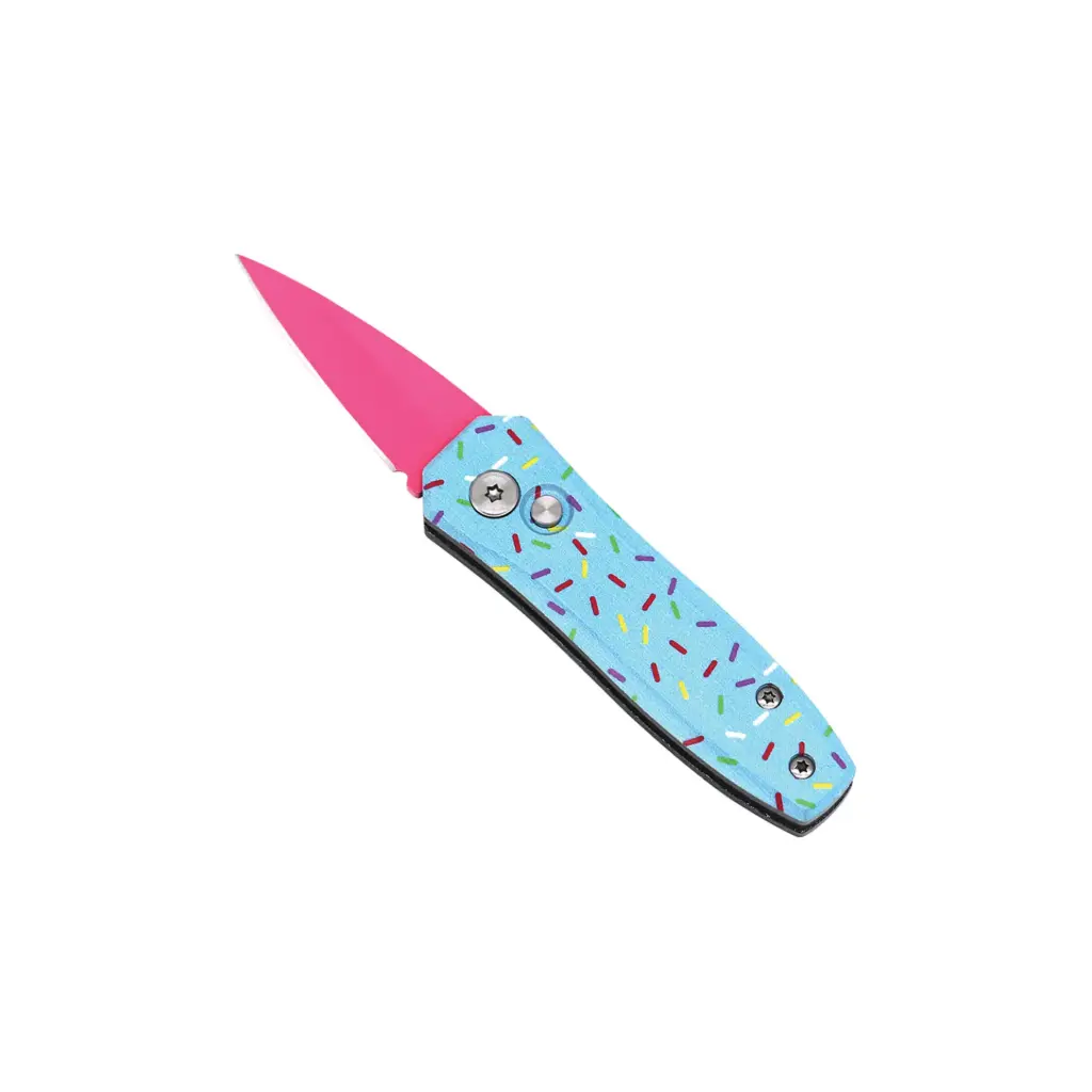 Sprinkle Snap Donut Mini Automatic Knife - Pink Blade