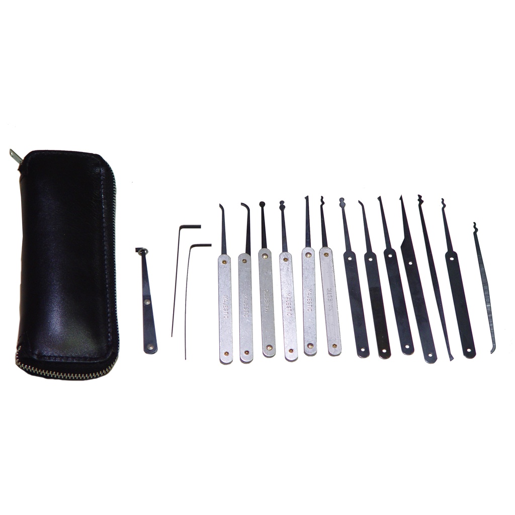 Pocket Locksmith Precision Lock Pick Set - Black Leather