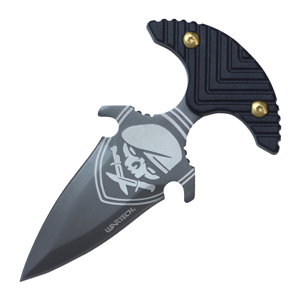 Skull Shield Close-Quarters Push Dagger - Gray Steel
