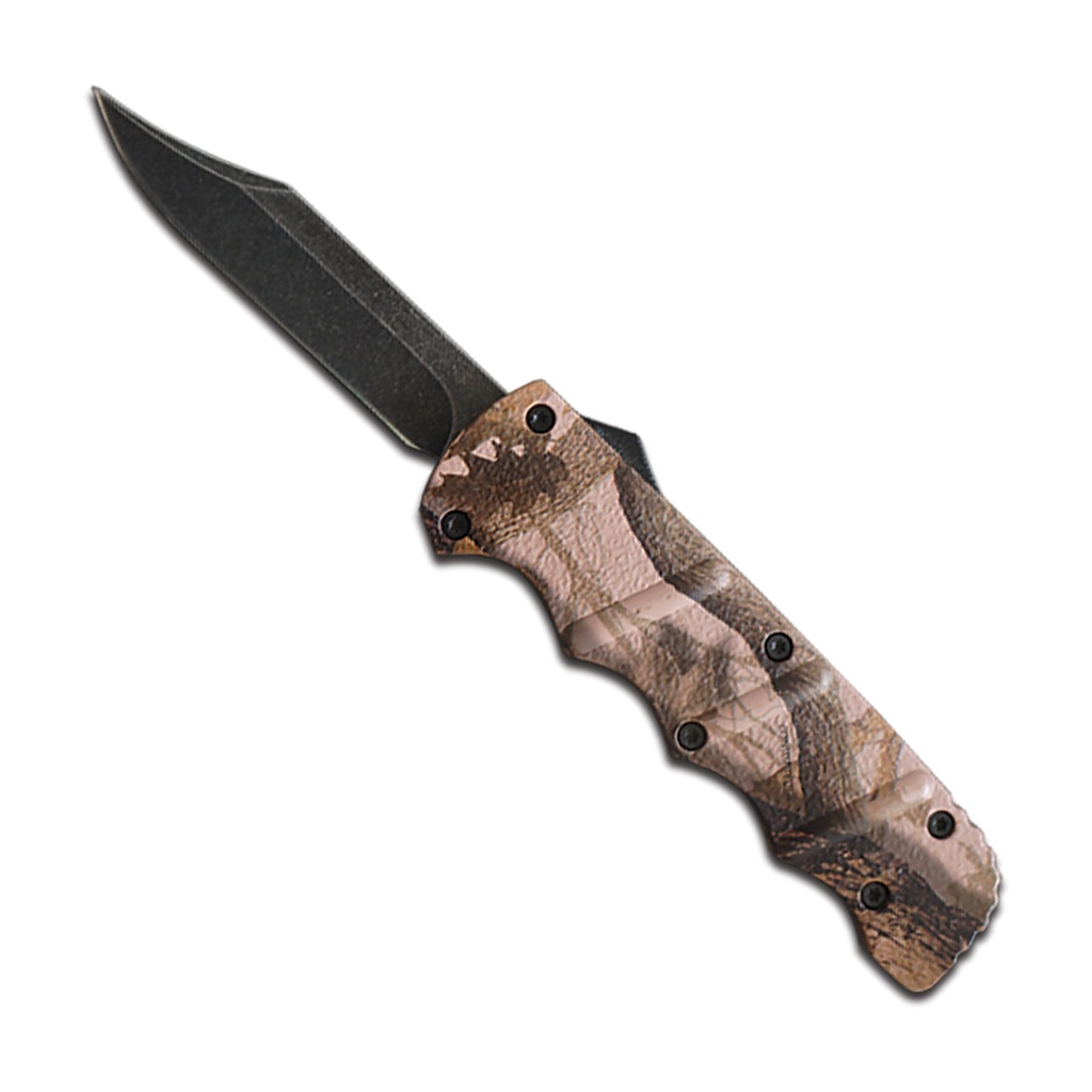 Bowie Blade OTF Knife - Brown Leaf Camo