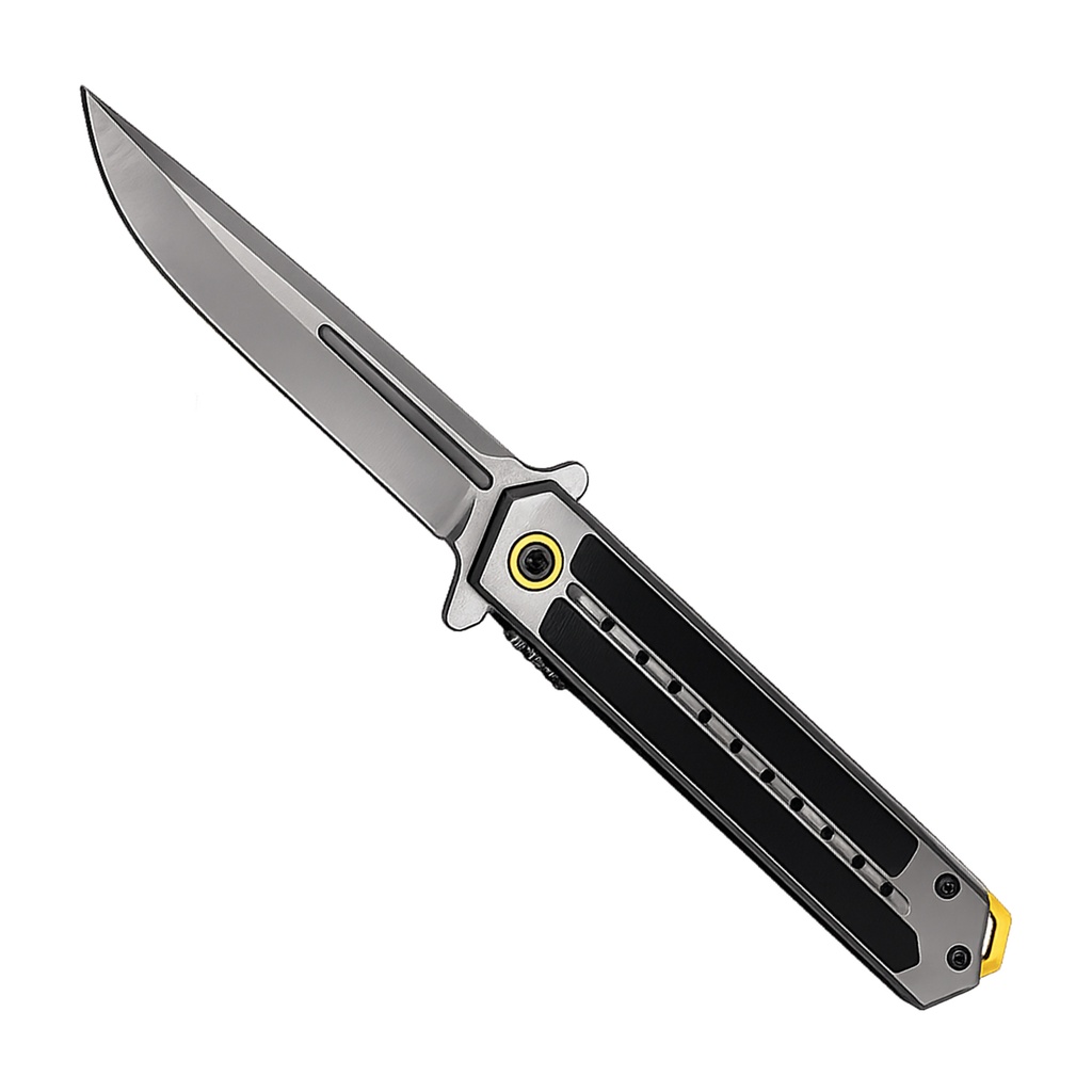 SAMPLE -Urban Signal Quick-Deploy Spring Assisted Knife - Gray/Yellow G10
