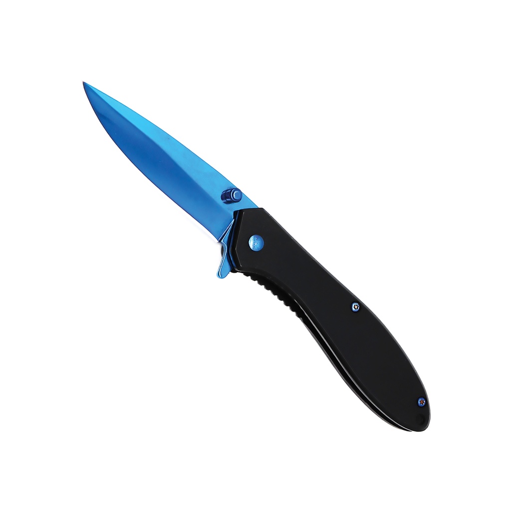 SAMPLE -Neon Reflection Quick-Deploy Spring-Assisted Knife - Blue Mirror