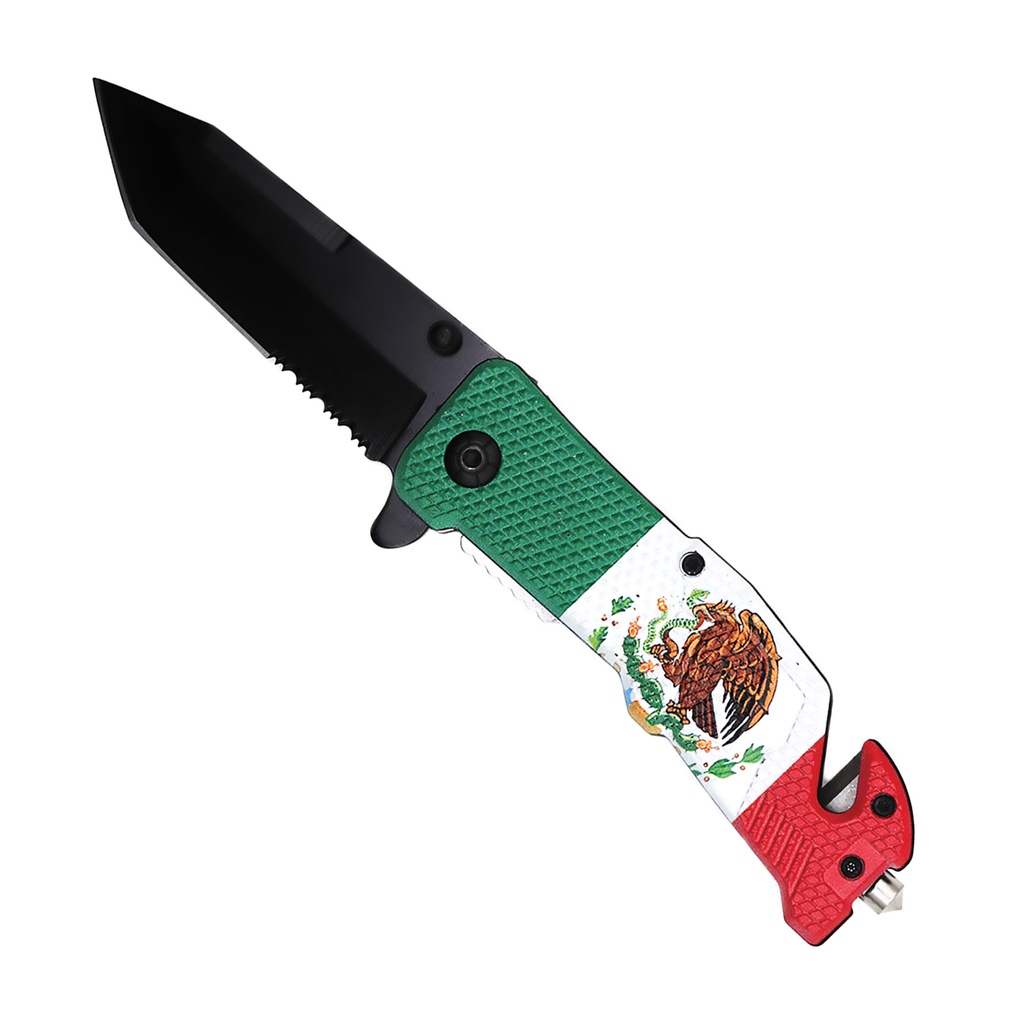 SAMPLE -Tricolor Patriot Quick-Deploy Assisted Knife - Mexican Flag