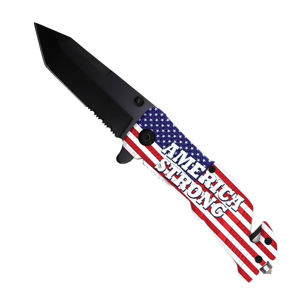 SAMPLE -Liberty Edge Serrated Spring-Assisted Knife - USA Flag